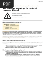 UK Patient Metronidazole Vaginal Gel Medication Leaflet