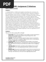 ACC601 Assignment 2 Solutions: Part A: Short Answers