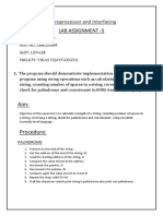 Microprocessor and Interfacing: Lab Assignment - 5