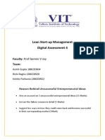 Lean Start-Up Management Digital Assessment 4: Faculty: Prof Gemini V Joy Team