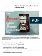 Sizing The Dol Motor Starter Parts Contactor Fuse Circuit Breaker and Thermal Overload Relay