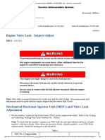 Engine Valve Lash Inspect/Adjust: Pantalla Anterior