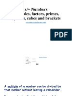 X/÷ Numbers Multiples, Factors, Primes, Squares, Cubes and Brackets