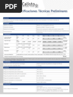 Calisto 5 y 9 Specs