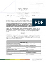 Consejo Académico Resolución No. 09 ACTA No. 19: Considerando