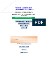 Laboratory Manual Pharmaceutics Ii Laboratory Manual Cum Logbook 3 1 2 - PHT Level V