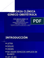 Historia Clínica Gineco Obstétrica U.T.