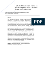 Revealing The Effect of Work-From-Home On Job Performance During The Covid-19 Crisis: Empirical Evidence From Indonesia