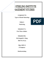 Assignment On Types of Retail Marketing: Submitted By: MR - Swapnil S. Ghag. Roll No.10 (A)