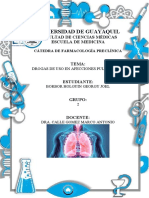 DROGAS DE USO EN AFECCIONES PULMONARES - Farmacología Preclínica - Georgy Borbor H. - Grupo 2