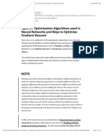 Types of Optimization Algorithms Used in Neural Networks and Ways To Optimize Gradient Descent