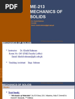 ME-213 Mechanics of Solids: Dr. Khalid Rahman Ph:2351 Email: Khalid - Rehman@giki - Edu.pk