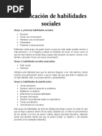 Clasificación de Habilidades Sociales