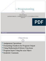 C++ Programming: Assignment, Formatting, & Interactive Input