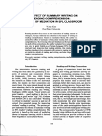 The Effect of Summary Writing On Reading Comprehension: The Role of Mediation in Efl Classroom