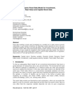 Dynamic Panel Data Model For Investment, Real Value and Capital Stock Data