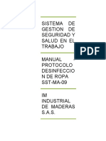 Sst-Ma-09 Protocolo de Desinfeccion de Ropa