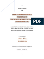 Analysis of Sales Force Performance