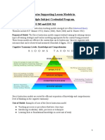 Theories Supporting All Lesson Models Used in Ms Credential Program 22 1