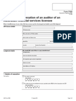 Notification of Cessation of An Auditor of An Australian Financial Services Licensee