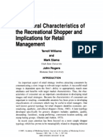 Behavioral Characteristics of The Recreational Shopper and Implications For Retail Management