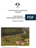 Rail Transport Management (TRE8X07) : Study Guide 2021