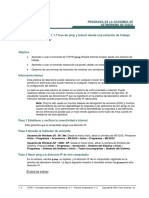 Práctica de Laboratorio 1.1.7 Uso de Ping y Tracert