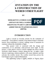 The First Draft of A Presentation On The Design & Construction of An Automatic Solar-Powered Streetlight