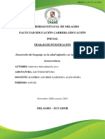 Desarrollo Del Lenguaje en La Edad Infantil y Su Influencia en La Lectoescritura