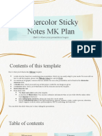 Watercolor Sticky Notes MK Plan by Slidesgo