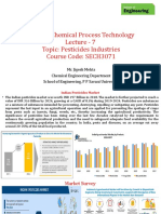 Course: Chemical Process Technology Lecture - 7 Topic: Pesticides Industries Course Code: SECH3071