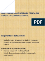 AULA - Bases Filosóficas e Noção de Ciência em Análise Do Comportamento - 2018