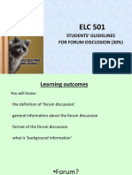 14.0 - ELC501 Forum Discussion Guidelines