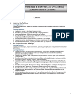 Gas Turbines Controlled Cycle (BSC) : Course Outline With Outcomes