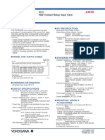 General Specifications: RY2 Wet Contact Relay Input Card