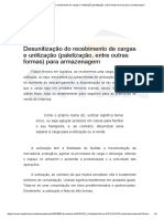 Desunitização Do Recebimento de Cargas e Unitização (Paletização, Entre Outras Formas) para Armazenagem