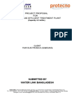 Project Proposal FOR MBBR Base Effluent Treatment Plant: Water Link Bangladesh