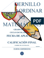 CUADERNILLO EXTRAORDINARIO Matematicas 3°