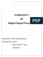 Assignment-1 of Digital Signal Processing