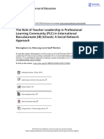 The Role of Teacher Leadership in Professional Learning Community PLC in International Baccalaureate IB Schools A Social Network Approach