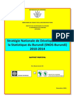 Stratégie Nationale de Développement de La Statistique Du Burundi (SNDS-Burundi) 2010-2014