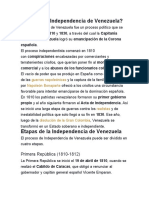 0.1 Qué Fue La Independencia de Venezuela