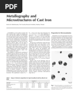 Metallography and Microstructures of Cast Iron: Janina M. Radzikowska, The Foundry Research Institute, Krako W, Poland