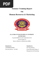 Summer Training Report On Human Resources & Marketing: I.K. Gujral Punjab Technical University Kapurtahla