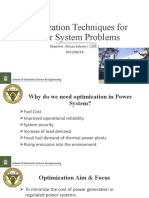 Optimization Techniques For Power System Problems