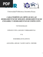 Características Críticas de Las Herramientas de Moldeo, Herramientas de Ensamble y Herramientas de Inspección.