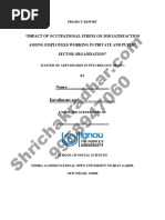 Impact of Occupational Stress On Job Satisfaction Among Employees Working in Private and Public Sector Organisation