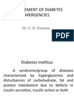 Management of Diabetes Emergencies''