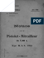 Notice Sur Le Pistolet-Mitrailleur de 7,65L Type MAS 1935