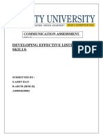 Developing Effective Listening Skills: Communication Assessment File